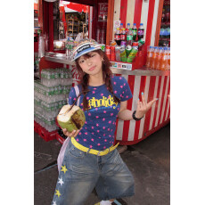 批发40支纯棉92棉8氨纶欧韩<b class='q'>时尚</b>设计休闲显瘦百搭短袖<b class='q'>打底衫</b>字母星星