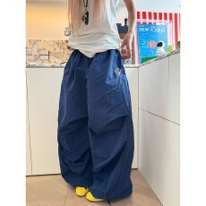 批发原版立方皱复合面料版型全对图高质量休闲裤女