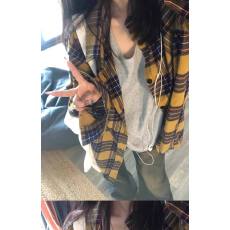 批发2026新款美式高街hiphop<b class='q'>格子衬衫</b>女春秋宽松慵懒风设计感衬衣外套