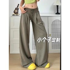 批发150小矮个子慵懒风休闲卫<b class='q'>裤</b>女秋季宽松运动<b class='q'>裤</b>高腰阔腿美式直筒<b class='q'>裤</b>