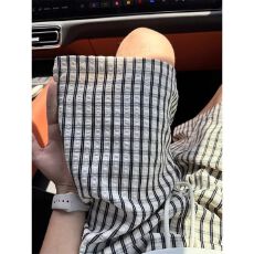 批发原版泡泡格格子条纹休闲短裤<b class='q'>男</b>女夏季慵懒风泡泡纱情侣五分裤