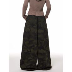 批发原版水印立体腰头数字印花迷彩卫裤<b class='q'>街头</b>宽松爵士舞阔腿长裤