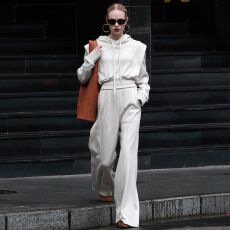 批发廓形抽绳连帽卫衣拖地阔腿裤套装女2025春秋新款时尚两件套