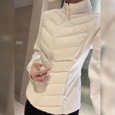 批发2025秋冬款轻薄外套女保暖瑜伽立领秋版修身时尚拼接厚棉服女内胆