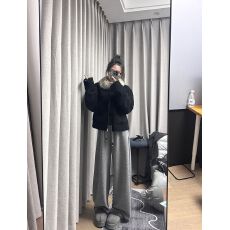 批发加厚500克 女冬季皮毛一体毛领新款超好看加厚保暖款黑色高端上衣