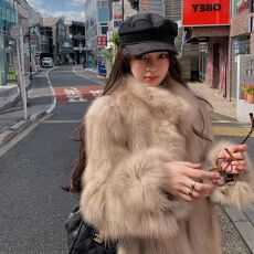 批发双色晕染狐狸毛皮草<b class='q'>外套</b><b class='q'>女</b>2026冬季新款短款加厚小个子毛茸茸大衣