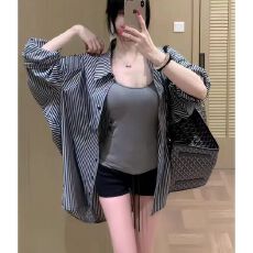批发慵懒松弛感撞色条纹<b class='q'>衬衫</b>女夏季2026新款宽松<b class='q'>长袖</b>小众<b class='q'>衬衣</b>