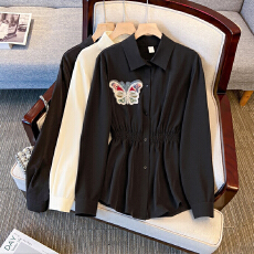 批发跨境专供东南亚爆款新中式国风复古内搭重工刺绣2025秋冬新款<b class='q'>衬衫</b>