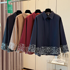 批发跨境专供东南亚爆款<b class='q'>碎花</b>长袖<b class='q'>衬衫</b>女早秋2025新款洋气休闲宽松上衣