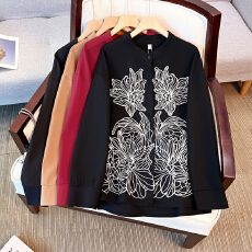 批发跨境专供东南亚爆款高级感印花<b class='q'>衬衫</b>长袖2025秋季新款中式国风上衣