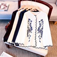 批发跨境专供东南亚爆款新中式轻国风仿<b class='q'>真丝</b>长袖<b class='q'>上衣</b><b class='q'>女</b>2025年秋季衬衫