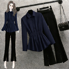 批发<b class='q'>大码</b><b class='q'>女装</b>2026春秋季胖妹妹荷叶边时尚气质遮肚显瘦收腰衬衫上衣潮