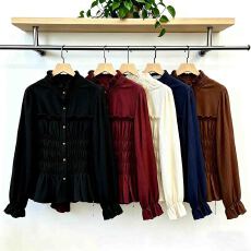 法式褶皱木耳边喇叭袖衬衫女秋季新款超仙荷叶边开衫显瘦裙摆上衣