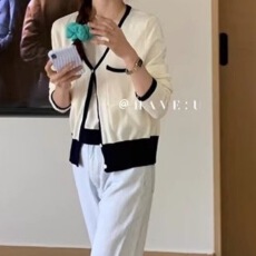 批发小香风针织开衫吊带背心两件套装秋季新款盐系穿搭<b class='q'>轻熟</b>上衣