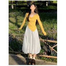 批发蓝色蓬蓬花苞半身<b class='q'>裙</b>女夏季2026新款高腰显瘦a字云朵<b class='q'>裙</b>冰丝<b class='q'>灯笼</b><b class='q'>裙</b>