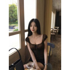 批发夏季新款韩版辣妹复古短袖绝美小上衣女
