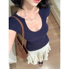 批发夏季新款纯欲性感辣妹短袖t恤女别致上衣