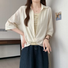 批发夏季新款防晒<b class='q'>衬衫</b>女胖mm大码薄款<b class='q'>衬衣</b>百搭休闲<b class='q'>宽松</b>韩版潮