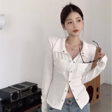批发<b class='q'>韩版</b>新款内搭针织打底衫女春季小众设计感<b class='q'>衬衫</b>气质别致长袖上衣潮