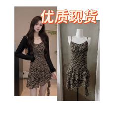 批发YUANLIANSU/圆脸酥六州歌头松弛感套装开衫+<b class='q'>豹纹</b>吊带裙两件套