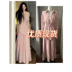 批发孙小桔樱花仙子有胸垫的超舒服的面料松紧腰套装裙