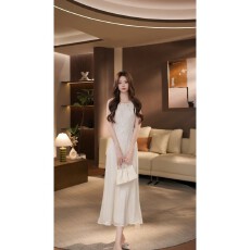 批发晓西【云柔入梦】夏季法式气质飘逸<b class='q'>网纱</b>收腰显瘦连衣<b class='q'>裙</b>-60215K