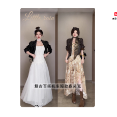 批发实拍黑色皮衣外套女短款小个子秋<b class='q'>冬</b>复古机车服港风气质pu皮夹克衫