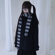 批发已出货 韩版复古日系学院风连帽毛呢双排扣外套小个子呢子大衣女