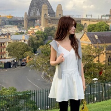 批发韩国小众高级感吊带连衣裙夏季甜美褶皱设计<b class='q'>背心</b>裙叠穿风