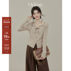 批发系带长袖<b class='q'>T</b><b class='q'>恤</b>女秋季独特收腰打底衫卡其色上衣