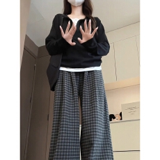 批发雪花棉半开领假两件长袖<b class='q'>T</b><b class='q'>恤</b>女新款高级感巨好看的早秋上衣