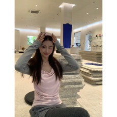 批发红人馆内搭打底衫女2025新款长袖t恤高级感可外穿假两件修身上衣