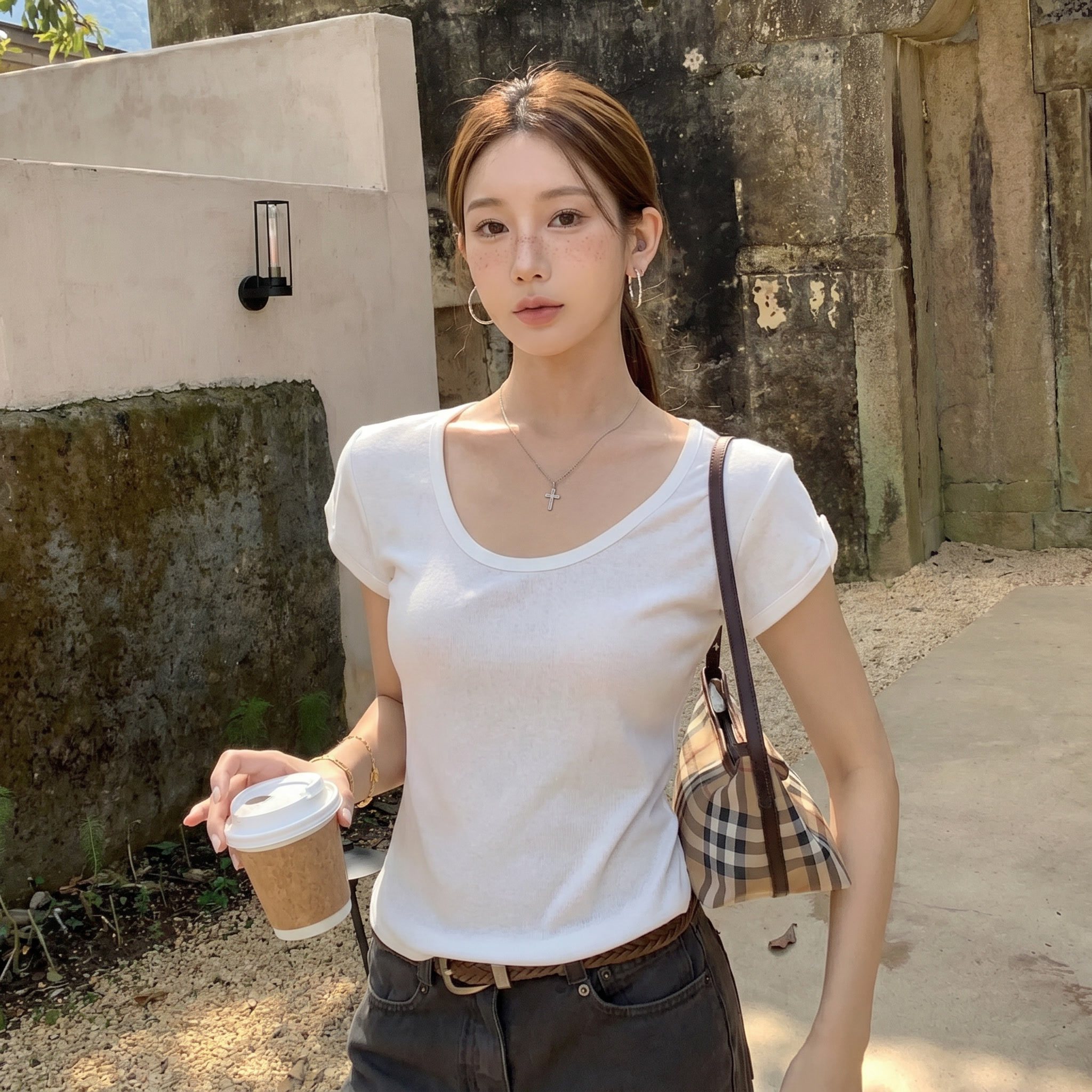 작은 대중 긍정적 인 어깨 u 칼라 반팔 여성 초여름 높은 품질 꼬집기 허리 고유 한 아름다운 연령 감소 맨위