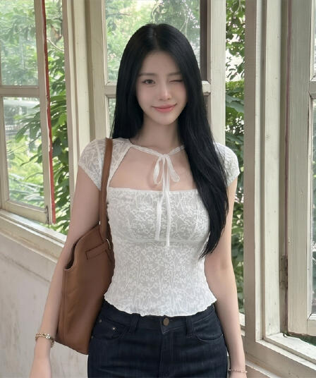 프랑스식 품격 부서 벨트 측면 칼라 반팔 레이스 작은 셔츠 여성 여름 새로운 몸매 가꾸기 슬림해 보이는 자이언트 잘 생긴 품격 맨위