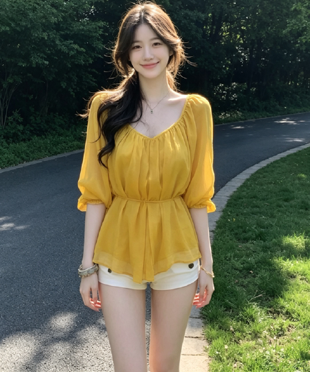 V넥 높음 ~을 통해 주름 레이스업 시폰 셔츠 여성 봄 여름 반소매 맨위
