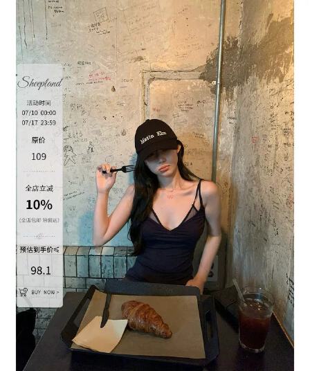 라이 경기 서울 낭만주의 초기 만남 망사 페이크 레이어드 캐미솔 여름 순수한 욕망 슬림해 보이는 민소매 맨위