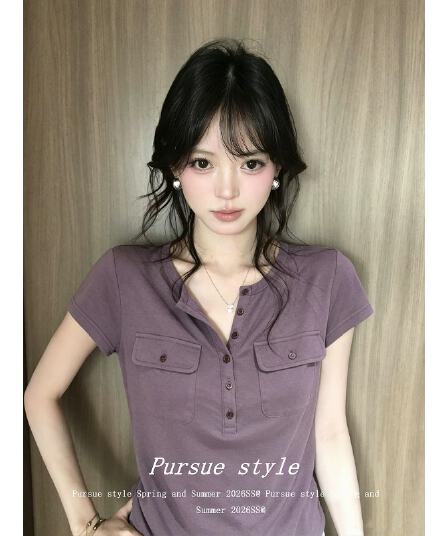 사람들 면 품격 자이언트 잘 생긴 티셔츠 여성 여름 새로운 워크웨어 주머니 반팔 긍정적 인 어깨 슬림해 보이는 맨위