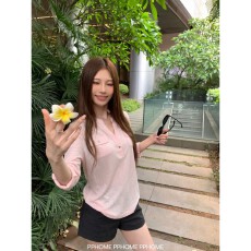 雪花棉尼斯旧刊 半开领口袋中袖T恤女秋松弛感显瘦透气上衣