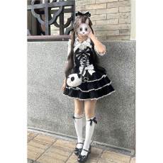 批发<b class='q'>日系</b>软妹蝴蝶结lolita娃娃领短袖衬衣学生宽松显瘦蕾丝边衬衣内搭