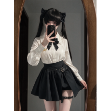 批发洛花糖<b class='q'>原创</b>辣妹纯欲JK制服刺绣白色衬衫女<b class='q'>设计</b>感半身裙包臀裙套装