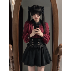 批发秋季日系心动邂逅少女感露肩纯欲衬衫上衣小个子量产显瘦半裙套装