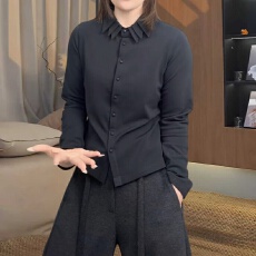 批发韩系大码简约纽扣内搭打底衫女士秋冬纯色<b class='q'>修身</b>显瘦气质长袖<b class='q'>T</b><b class='q'>恤</b>潮