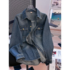 批发广州十三行高货爆款~薄款正肩夹克上衣软牛仔衬衫女春季2026新款