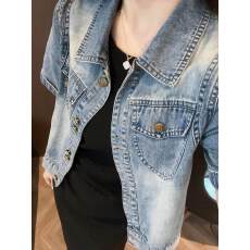 批发夏季薄款牛仔短袖衬衫女2025新款<b class='q'>休闲</b>百搭显瘦小个子<b class='q'>外套</b>披肩上衣