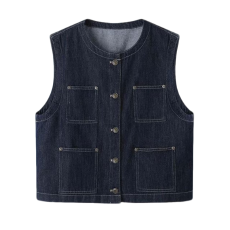 批发休闲牛仔马甲女短款2025<b class='q'>春</b>夏新款韩版宽松无袖坎肩背心外搭小外套