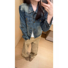 批发2026抖音春<b class='q'>秋</b>新款水洗复古牛仔夹克百搭宽松休闲翻领外套女上衣