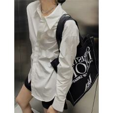 批发2026春季爆款白色衬衫女洋气收腰设计感小众早春新款长袖衬衣<b class='q'>韩版</b>