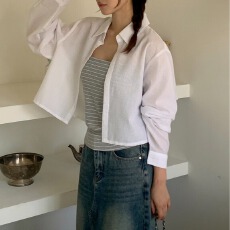 批发有货防晒衣女夏季条纹衬衫外套薄款新款小个子衬衣短款开衫超仙