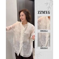批发新中式盘扣天丝衬衫女长袖衬衣春秋新款宽松提花上衣国风打底小衫