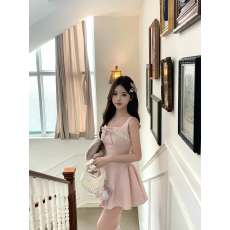 批发浅粉色甜美公主花边<b class='q'>连衣裙</b> 少女收腰<b class='q'>蓬蓬裙</b>可爱裙子 shebyshj越南
